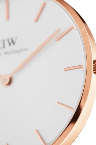 Leren en Doublé Roségoud Quartz Horloge Bondi - 28 mm