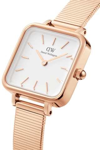 Stalen en Doublé Roségoud Quartz Horloge Studio - 22 mm