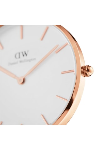 Leren Quartz Horloge Bondi - 32 mm - Wit en Roségoudkleurig