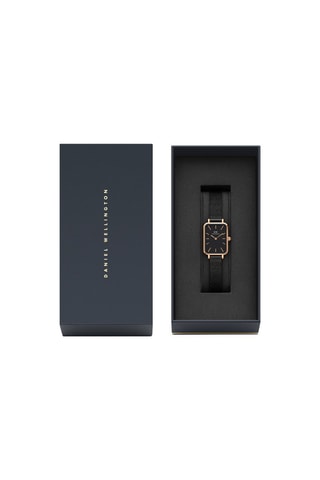 Stalen Quartz Horloge Pressed Ashfield - 20 x 26 mm - Zwart en Roségoudkleurig