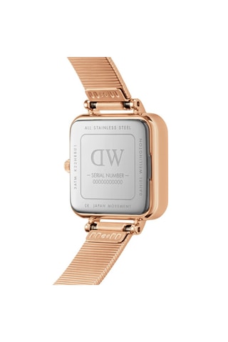 Stalen Quartz Horloge Studio - 22 x 22 mm - Roségoudkleurig en Zwart 