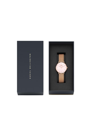 Stalen Quartz Horloge Petite - 32 mm - Roségoudkleurig en roze