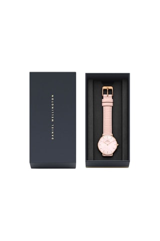 Leren Quartz Horloge Petite - 32 mm - Roze en Roségoudkleurig