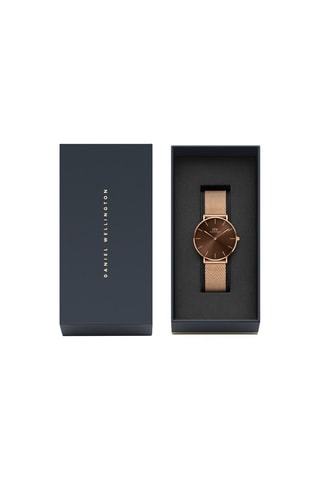 Stalen Quartz Horloge Petite Amber - 36 mm - Goudkleurig en bruin 