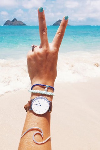 Leren Quartz Horloge Classic St Mawes - 36 cm - Bruin en Zilverkleurig