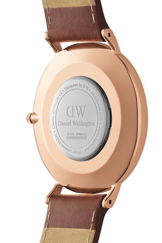 Leren en Doublé Roségoud Quartz Horloge Classic St Mawes - 40 mm