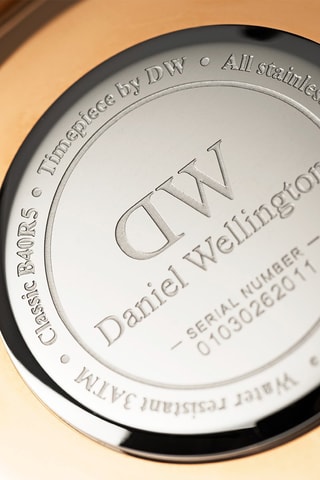 Leren en Doublé Roségoud Quartz Horloge Classic Durham - 40 mm