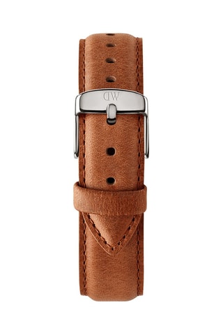 Leren Quartz Horloge Classic Durham - 40 cm - Camel en Zilverkleurig