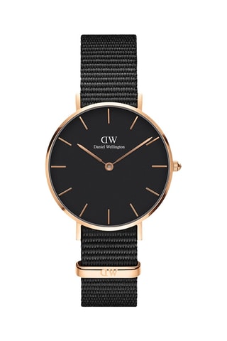 Polyester Quartz Horloge Petite 32 Cornwall - Zwart en Roségoudkleurig