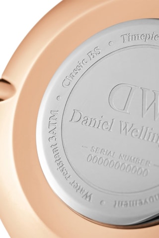 Leren Quartz Horloge Petite 36 Sheffield - Zwart en Roségoudkleurig