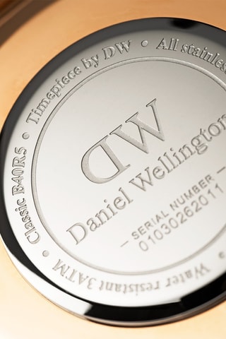 Leren Quartz Horloge Classic 36 - Zwart en Roségoudkleurig