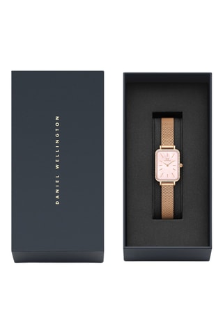 Stalen Quartz Horloge - Roségoudkleurig en roze