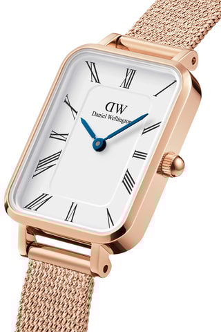 Stalen Quartz Horloge - Roségoudkleurig en wit