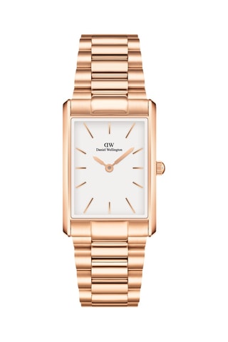 Stalen Quartz Horloge - Roségoudkleurig en wit