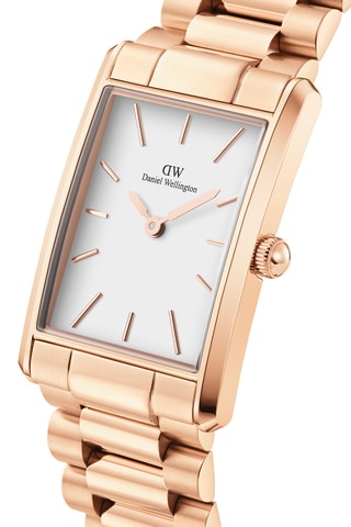 Stalen Quartz Horloge - Roségoudkleurig en wit