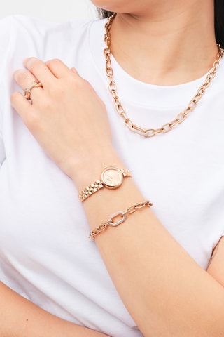 Stalen Quartz Horloge - Roségoudkleurig