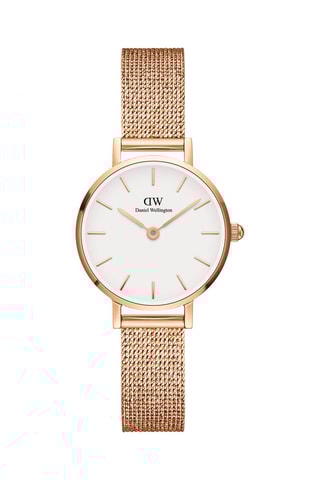 Stalen Quartz Horloge Melrose - 24 mm - Roségoudkleurig en wit