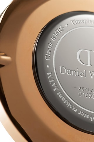 Leren en Doublé Roségoud Quartz Horloge Suffolk - 40 mm