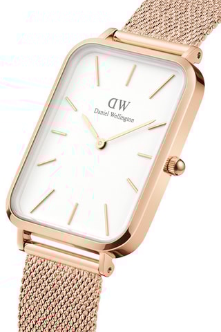 Stalen Quartz Horloge Quadro Pressed Melrose - 29 x 36,5 mm - Goudkleurig