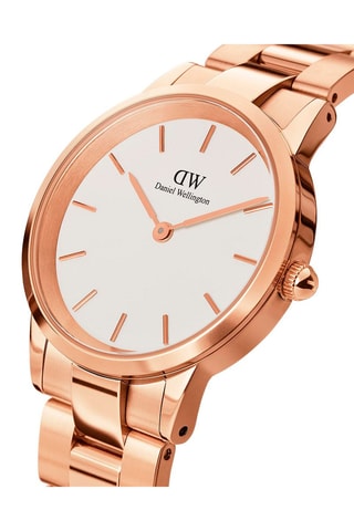 Stalen Quartz Horloge Iconic Link - 36 mm - Roségoudkleurig en wit
