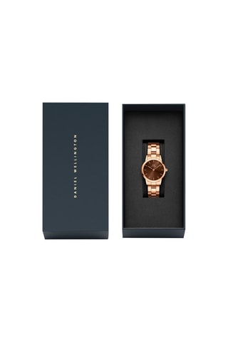 Reloj de acero Iconic Link Amber - 28 mm - Rosa dorado y marrón