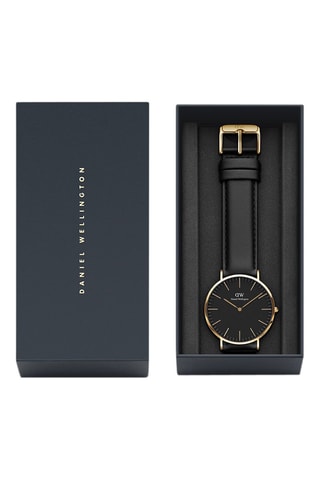 Leren en Doublé Geelgoud Quartz Horloge Classic Sheffield - 36 mm