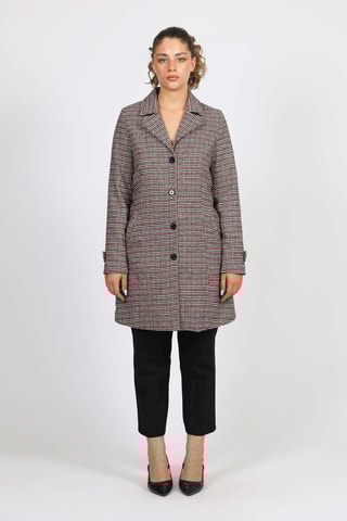 Manteau - Ecru et rouge