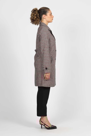 Manteau - Ecru et rouge