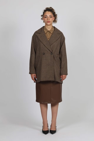 Manteau - Beige et marron foncé