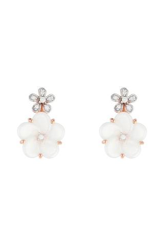 Boucles d'oreilles Floraisons - Or rose et diamants