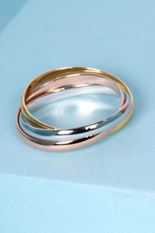 Bague Tri or - Or blanc, or jaune et or rose