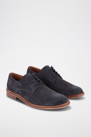 Derbys en croûte de cuir d’agneau - Bleu foncé