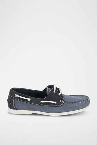 Chaussures bateau en cuir - Bleu
