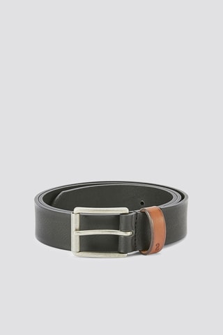 Ceinture en cuir pleine fleur - Noir