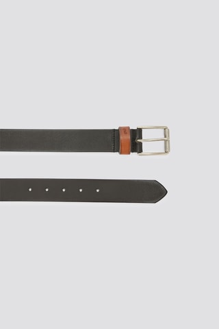 Ceinture en cuir pleine fleur - Noir