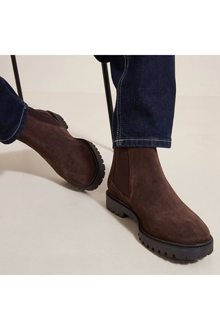 Boots Chelsea en nubuck - Marron