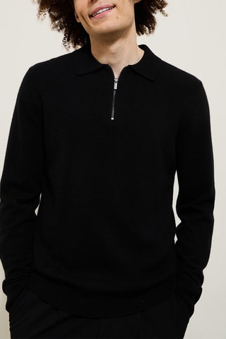 Wollen en Kasjmier Trui - Zwart