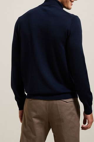 Pull en mérinos - Bleu marine