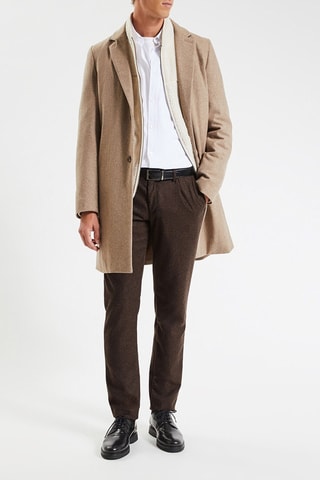 Pantalon slim en laine - Marron