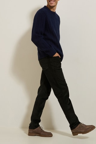 Pantalon regular en velours - Vert foncé