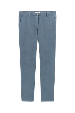 Pantalon droit en lin - Bleu