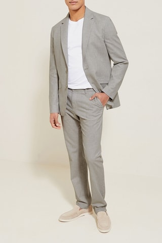 Pantalon droit en lin - Gris clair