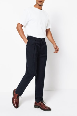Pantalon en lin - Bleu nuit