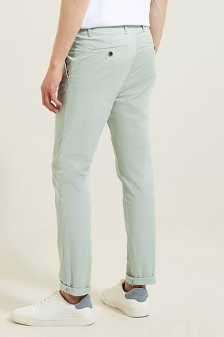 Chino slim en coton biologique - Vert d’eau - Longueur 34