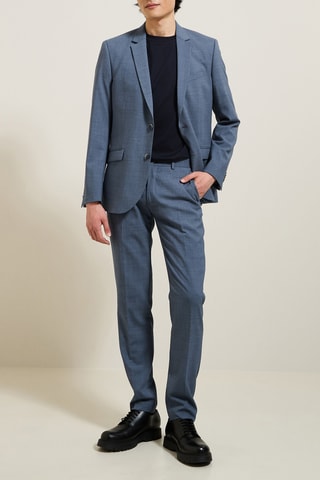 Pantalon slim en laine - Bleu marine