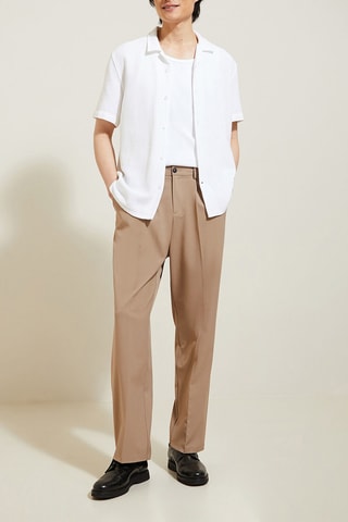 Pantalon large - Beige