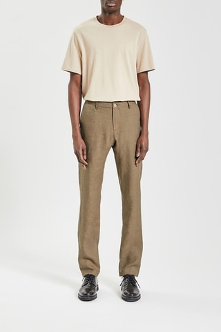 Pantalon slim en lin - Beige