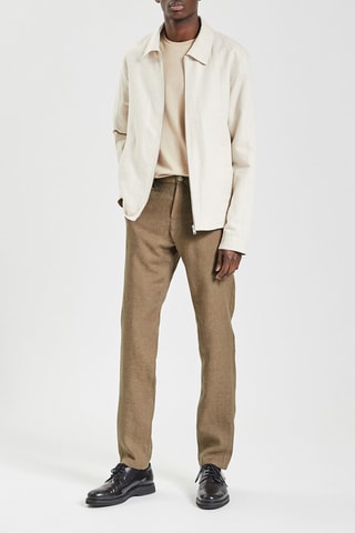 Pantalon slim en lin - Beige