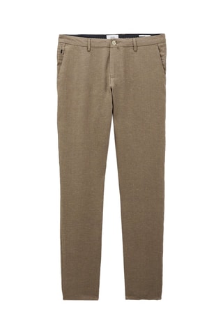 Pantalon slim en lin - Beige