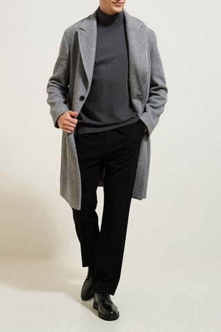 Manteau en laine - Gris clair chiné